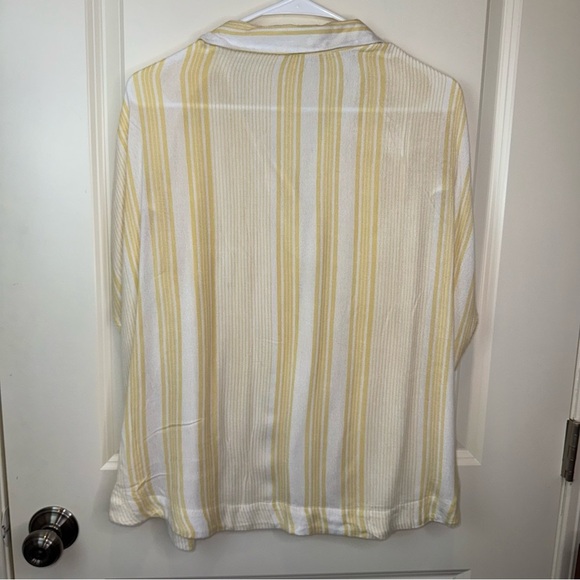 Free People Baby Blues Striped Button Down Top Yellow L - Picture 6 of 9
